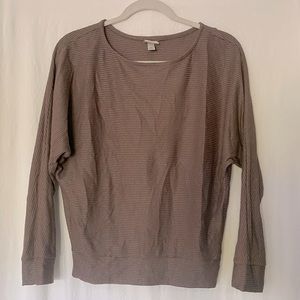 XS Brown/ Taupe 3/4 sleeve horizontal ribbed shirt, A New Day